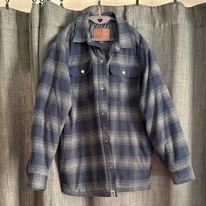 Free Country Blue Plaid Shirt Jacket